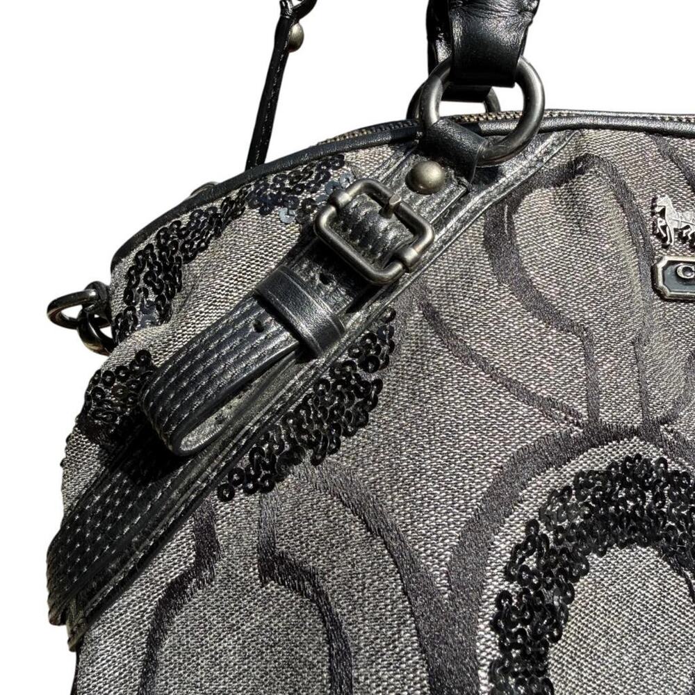 Coach Madison Sequin OP Art Satchel Top Handle - Picture 5 of 12